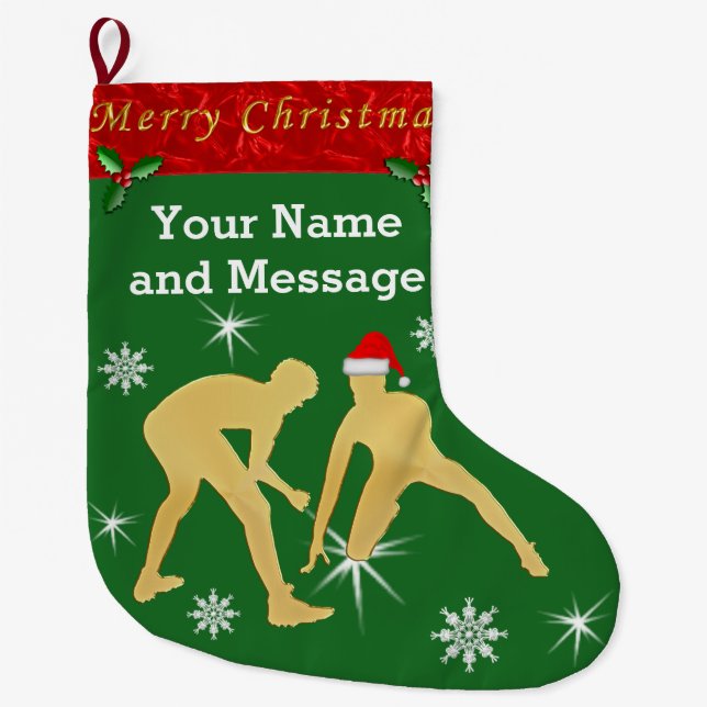 Personalisierte Wrestling-WeihnachtsStrümpfe Großer Weihnachtsstrumpf (Vorderseite)