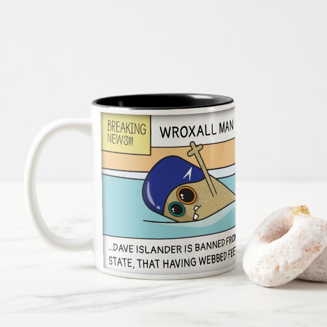 Personalisierte Wroxall Schwimmen-Tasse Zweifarbige Tasse (Mit Donut)