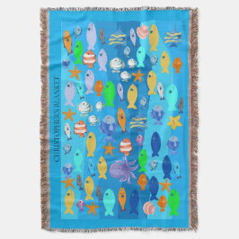 Personalisierte Wurfdecke - Fischdesign  Decke