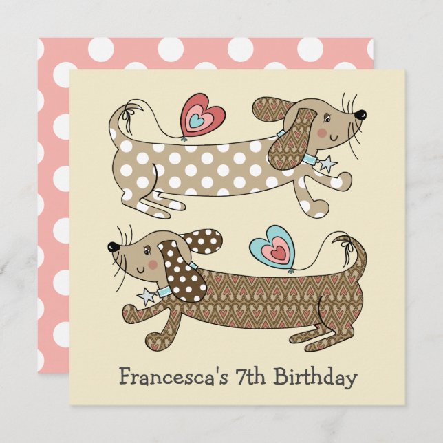 Personalisierte Wurst Hund Dackel Geburtstag Einla (Vorne/Hinten)