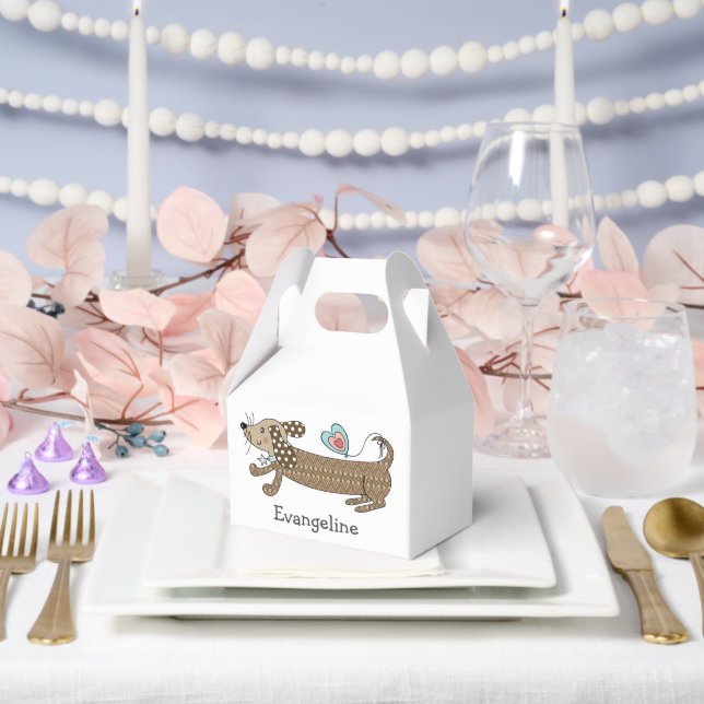 Personalisierte Wurst Hunde Dackel Geschenkschachtel (Hochzeit)