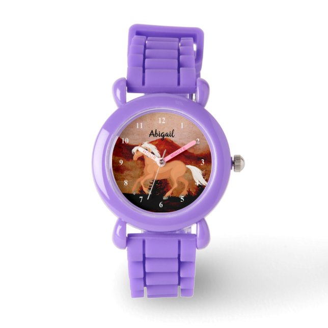 Personalisierte Wüste Wild Mustang Horse Armbanduhr (Vorderseite)