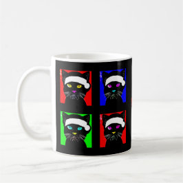 Personalisierte, wütende Schwarze Katze Weihnachte Kaffeetasse