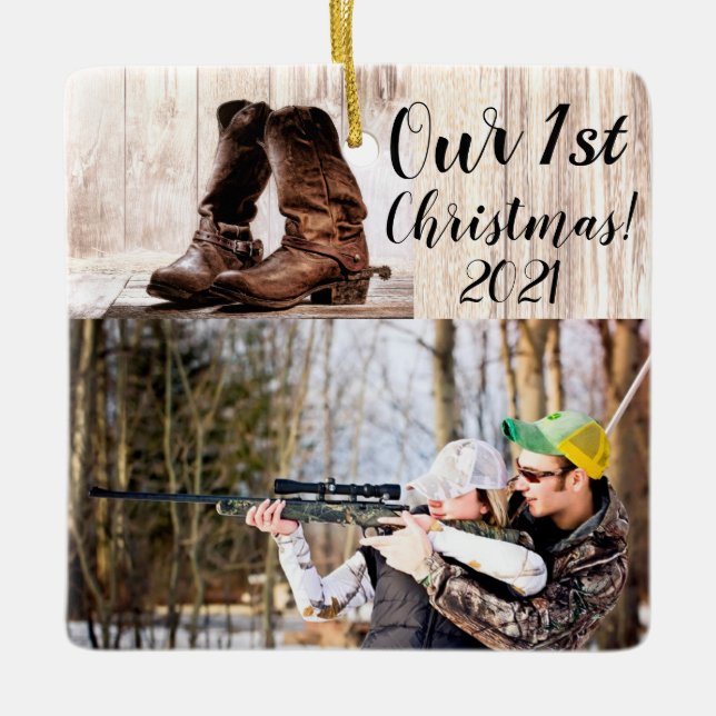 Personalisierte XMAS Ornament Stiefel Land rustika (Vorderseite)