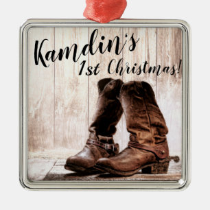 Personalisierte XMAS Ornament Stiefel Land rustika Aus Metall