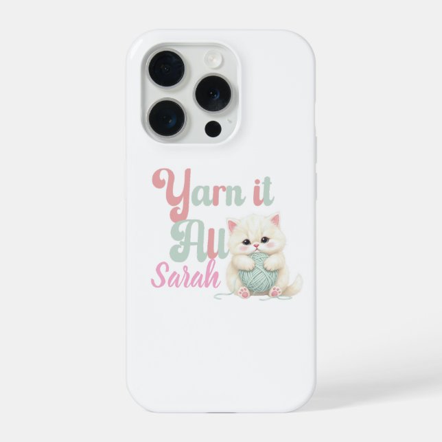Personalisierte Yarn it All iPhone-Hülle  iPhone 15 Pro Hülle (Rückseite)