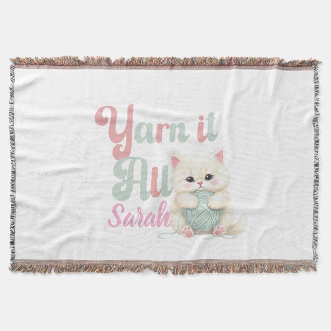 Personalisierte Yarn it All Wurfdecke  Decke (Vorderseite)