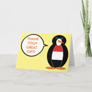 Personalisierte Yemeni Talking Ms. Penguin Dankeskarte