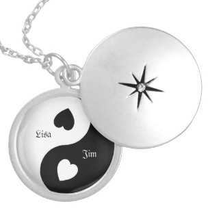 Personalisierte Yin Yang Liebe-Halskette Medaillon