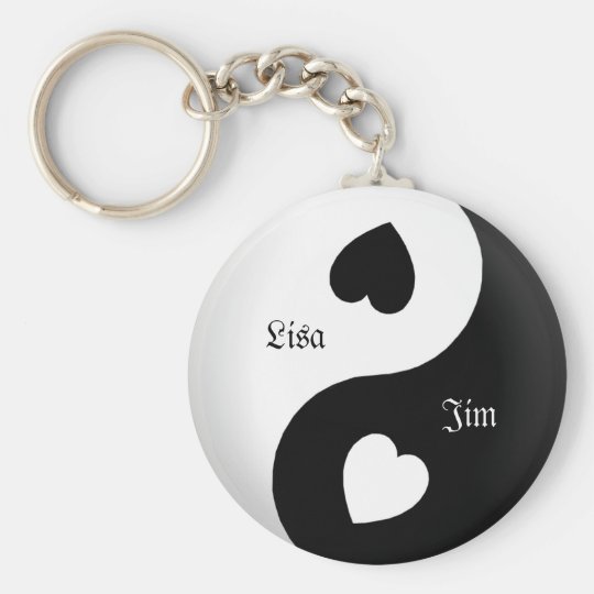 Personalisierte Yin Yang Liebe-Schlüsselkette Schlüsselanhänger