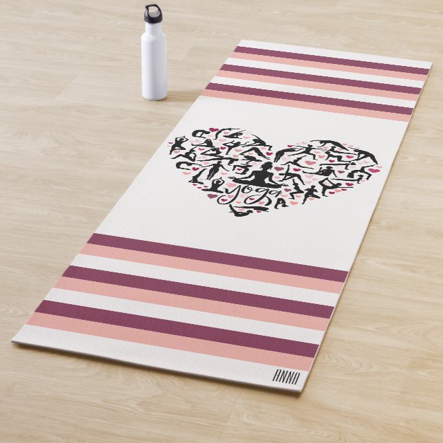 Personalisierte Yoga Matte mit Herz & Name (Beispiel)