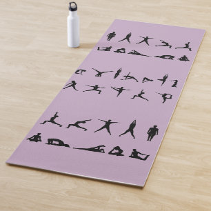 Personalisierte Yoga-Matte - Silhouette Yoga-Posen Yogamatte