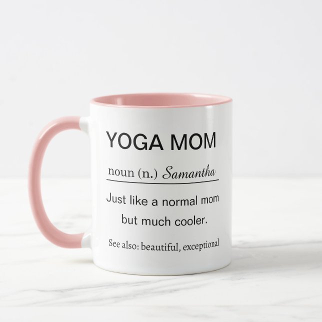 Personalisierte Yoga-Mutter-Definition Tasse (Links)