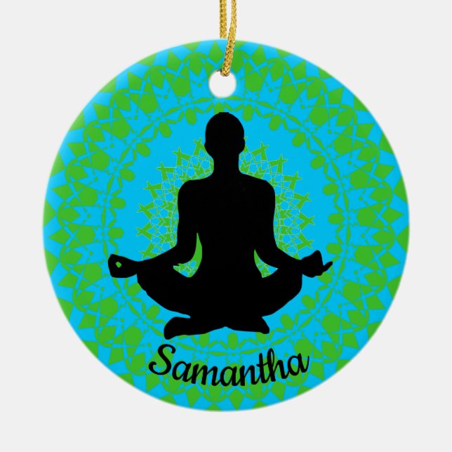 Personalisierte Yoga-Ornament Keramik Ornament (Vorne)