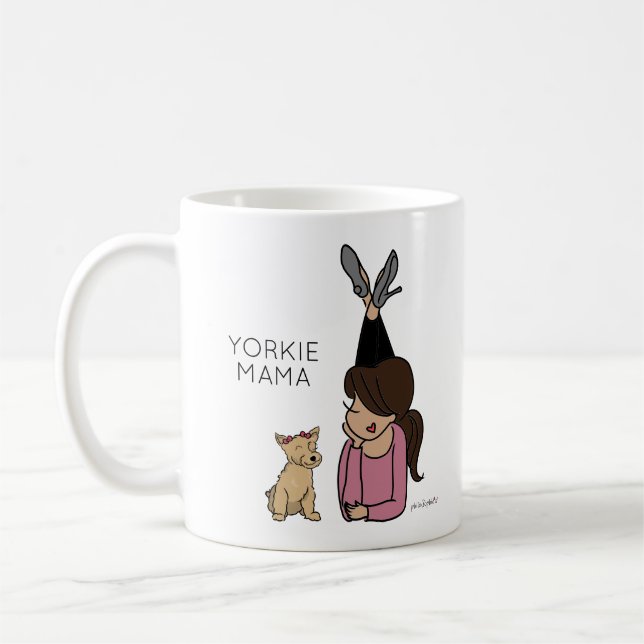 Personalisierte Yorkie-Mama-Kaffee-Tasse Kaffeetasse (Links)