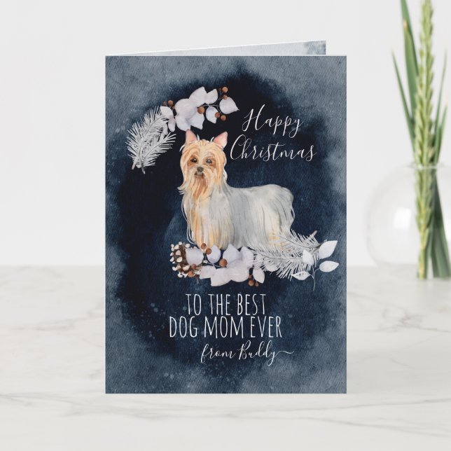 Personalisierte Yorkshire Terrier Mama Weihnachten (Vorderseite)