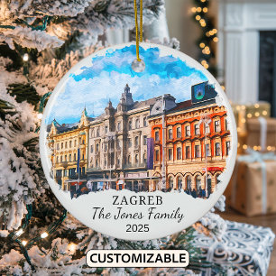 Personalisierte Zagreber Ornamente, Kroatien Keramik Ornament