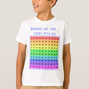 Personalisierte "Zahlen sind cool!" 1-100 Diagramm T-Shirt