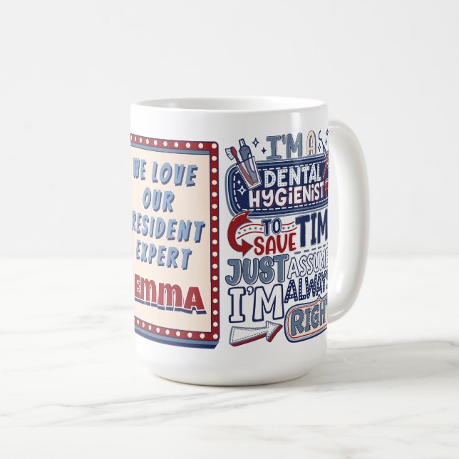 Personalisierte Zahnhygiene Kaffeetasse (VorderseiteRechts)