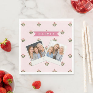 Personalisierte Zarte Botanische Florale Romantisc Serviette