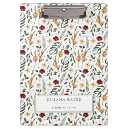 Personalisierte zarte Flora Klemmbrett