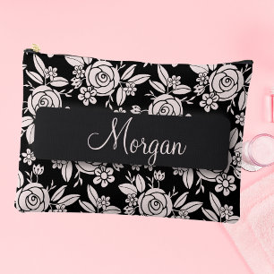 Personalisierte zarte Rosen Zubehörtasche