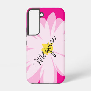 Personalisierte Zeichnung einer rosa und weißen Ma Samsung Galaxy Hülle
