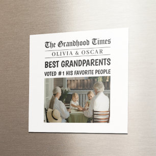 Personalisierte Zeitung   Bestes Grandeltern-Gesch Magnet