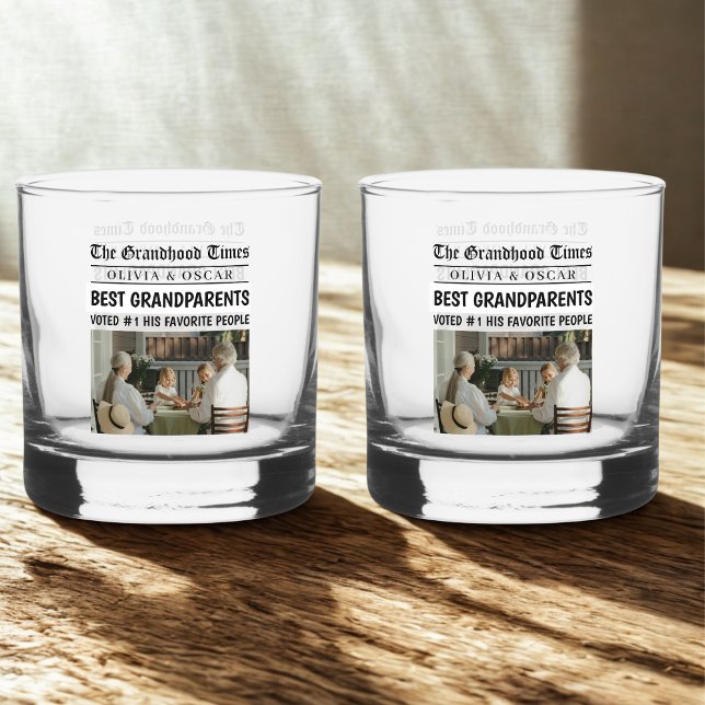 Personalisierte Zeitung | Bestes Grandeltern-Gesch Whiskyglas (Von Creator hochgeladen)