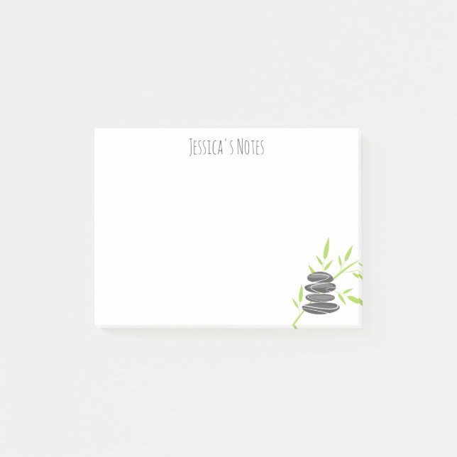 Personalisierte Zen-Steine und Bambusnoten Post-it Post-it Klebezettel (Vorderseite)