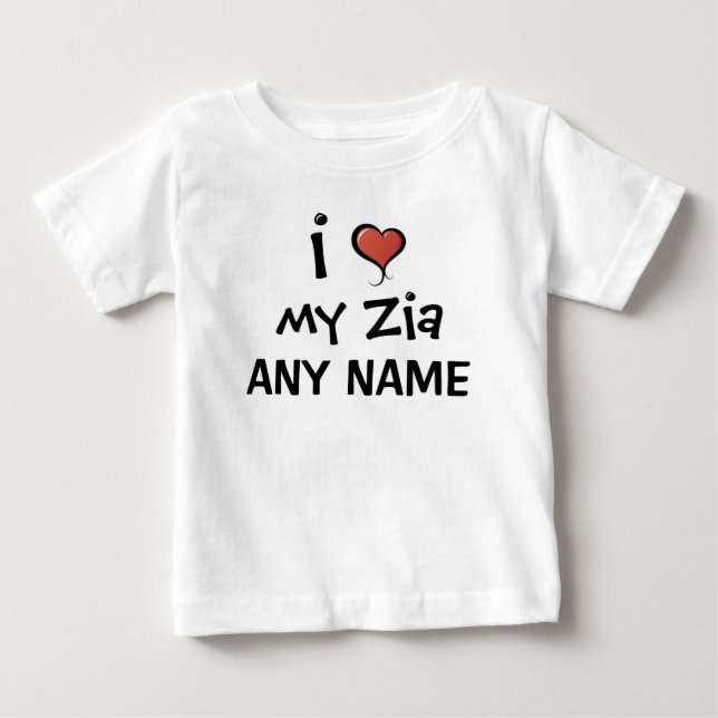 Personalisierte Zia-Liebe Baby T-shirt (Vorderseite)