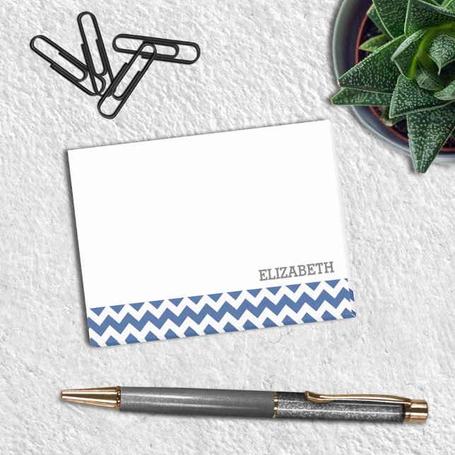 Personalisierte Zickzack Navy Strips Post-it Klebezettel (Von Creator hochgeladen)