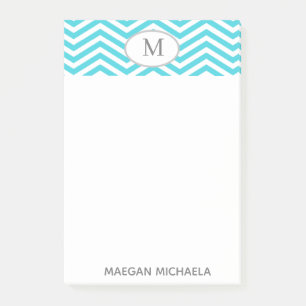 PERSONALISIERTE Zickzack Post-it-Noten in Blau und Post-it Klebezettel