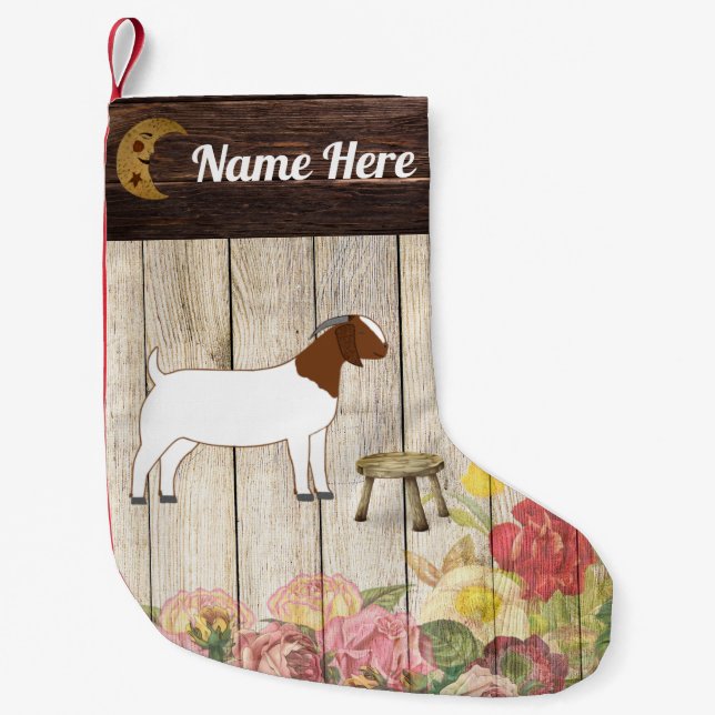 Personalisierte Ziegenfarm Kleiner Weihnachtsstrumpf (Vorderseite)