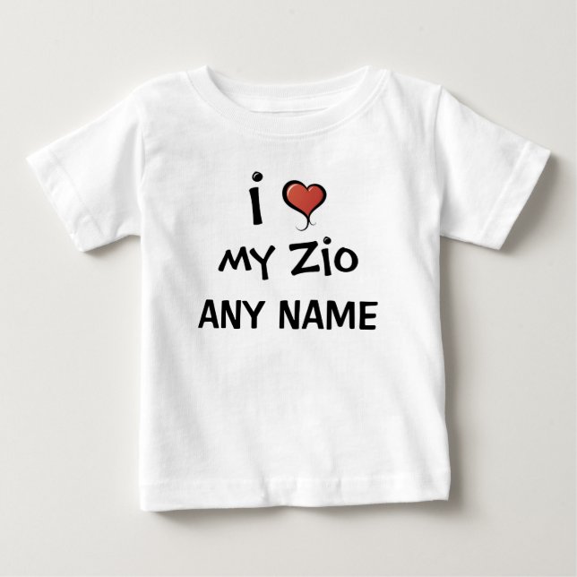 Personalisierte Zio Liebe Baby T-shirt (Vorderseite)