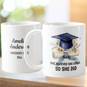 Personalisierte Zitate und Namensblumen-Abschluss Kaffeetasse