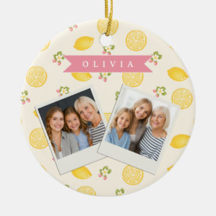 Personalisierte Zitronen Blumen Sommer Benutzerdef Keramik Ornament