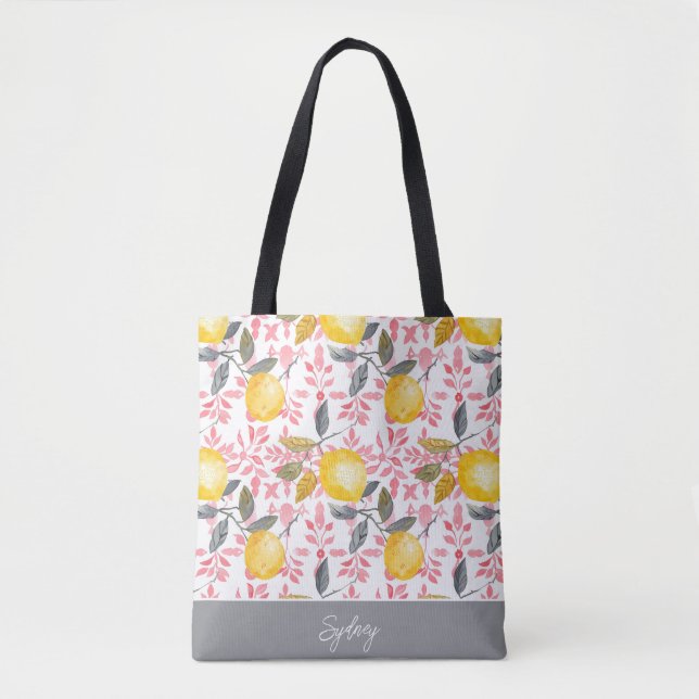 Personalisierte Zitronen-Tasche Tasche (Vorderseite)