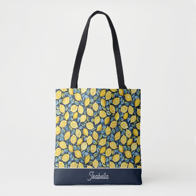 Personalisierte Zitronen-Tasche Tasche (Vorderseite)