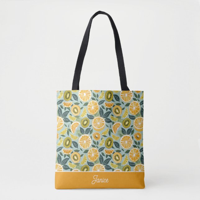 Personalisierte Zitronen-Tasche Tasche (Vorderseite)