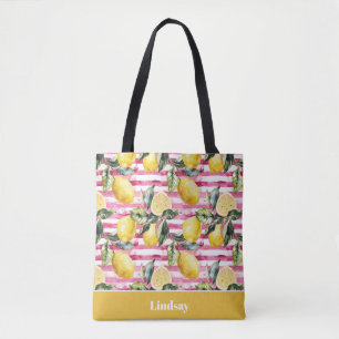 Personalisierte Zitronen-Tragetasche Tasche