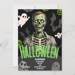 Personalisierte Zombie-Halloween-Einladung Einladung