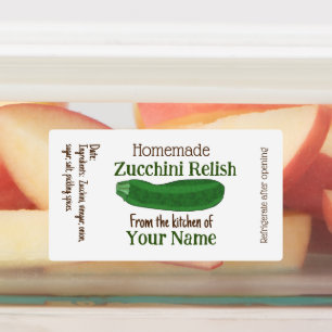 Personalisierte Zucchini Entschlackung der hausgem Etiketten