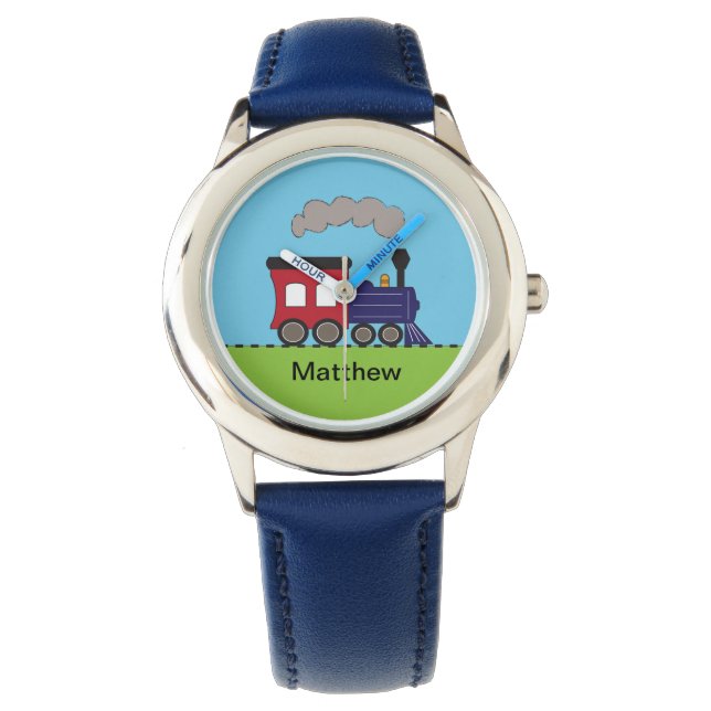 Personalisierte Zugzuglokomotive Watch Armbanduhr (Vorderseite)