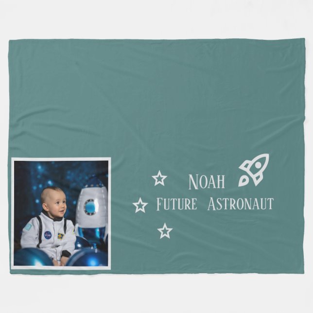 Personalisierte Zukunft Astronaut Kinder Fleecedecke (Vorderseite (Horizontal))