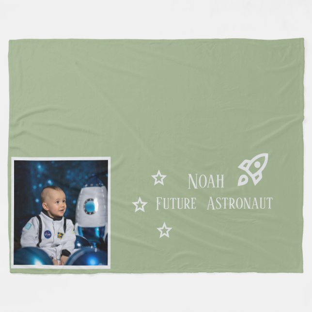Personalisierte Zukunft Astronaut Kinder Fleecedecke (Vorderseite (Horizontal))