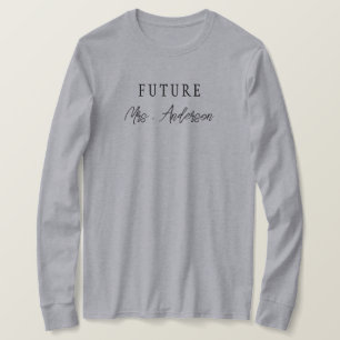 Personalisierte zukünftige Mrs. Ich sagte Ja Braut T-Shirt