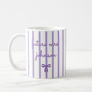 Personalisierte zukünftige Mrs Stripe verlobte zuk Kaffeetasse