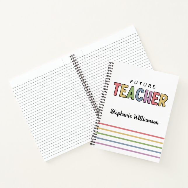 Personalisierte Zukunftslehrer Farbenfrohe Niedlic Notizbuch (Innenseite)