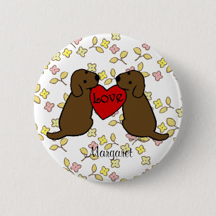 Personalisierte zwei Choco Labradors mit Button